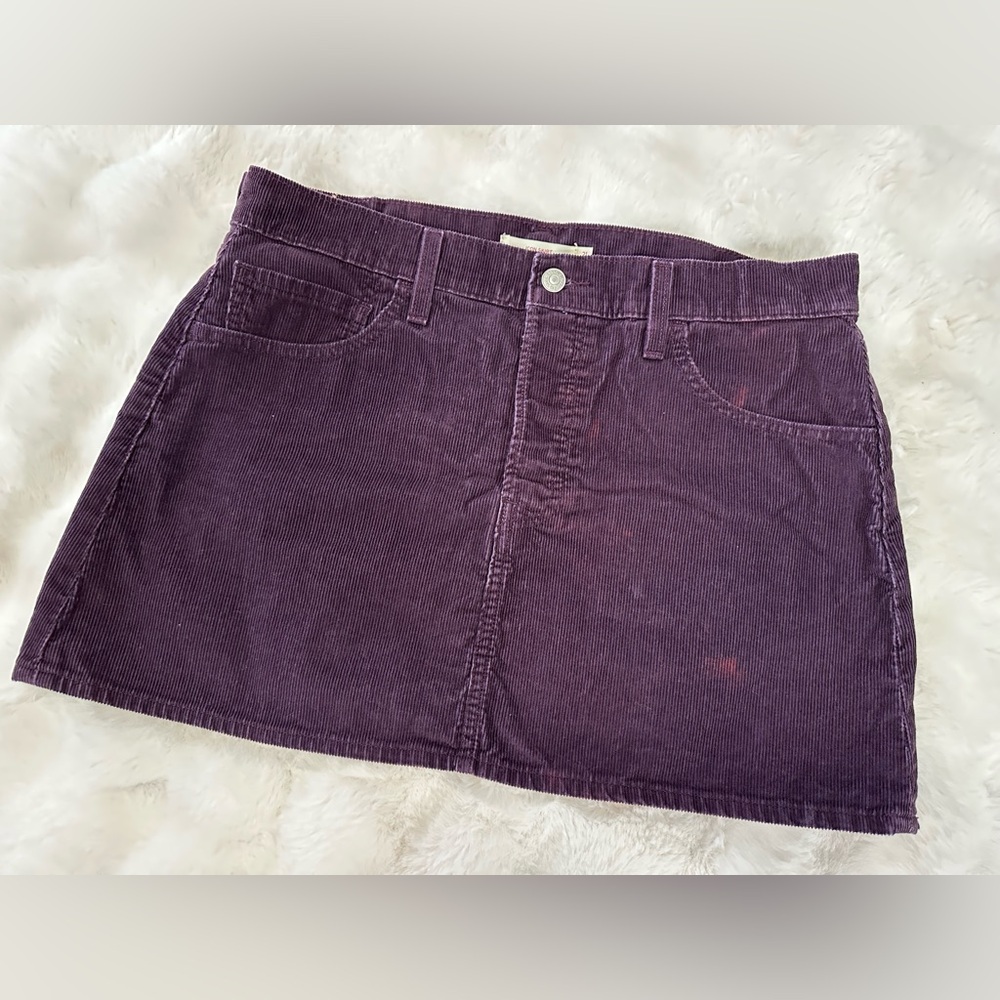 Levi's Purple Icon Skirt w/ handmade bleach stains